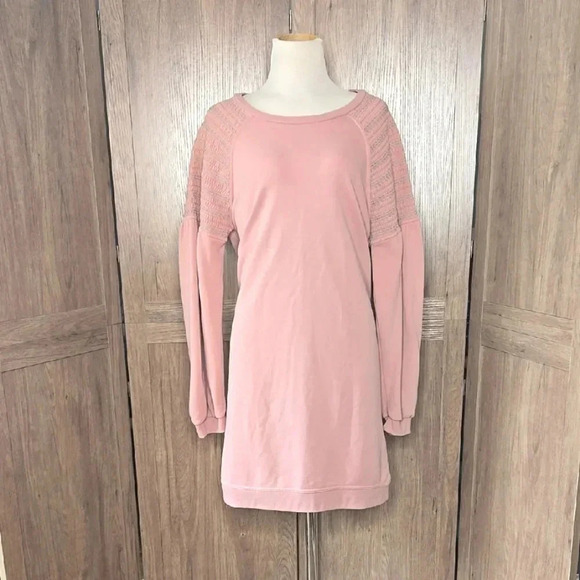 Elegant Pink Long-Sleeve Dress tunic - Picture 1 of 8
